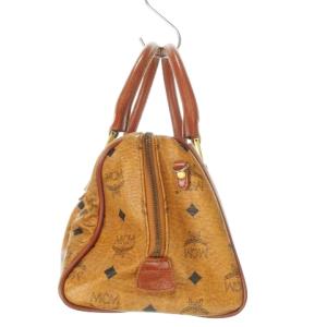 MCM ボストンバッグ ミニ 2way ショルダーバッグ レザー 革 ロゴ 総柄 茶 ブラウン /AO6 GY18