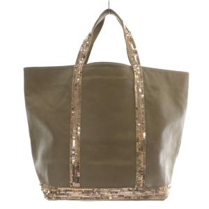 Vanessa bruno トートバッグ ハンド レザー スパンコール 茶色 ブラウン /XZ GY18