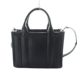MARC JACOBS ハンドバッグ ショルダー 2WAY トート レザー ロゴ 総柄 黒 ブラック GY18 /MQ