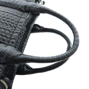 MARC JACOBS ハンドバッグ ショルダー 2WAY トート レザー ロゴ 総柄 黒 ブラック GY18 /MQ