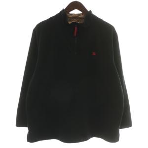 フリース スウェット ハーフジップ プルオーバー F ブラック