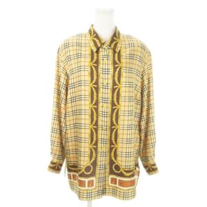 白タグ 90s ヴィンテージ 長袖 シャツ ノバチェック 15 ベージュ