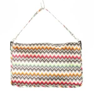 for 25ans 特別付録 ハンドバッグ 2way クラッチバッグ ナイロン ぎざぎざ マルチカラー