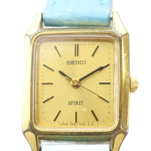 4N21-5190 SPIRIT スピリット 腕時計 ウォッチ クォーツ スクエア レザーベルト ゴールド色