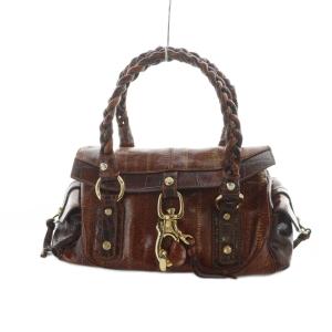 ハンドバッグ ショルダーバッグ 2WAY レザー ゴールド金具 茶 ブラウン GY18 /MQ