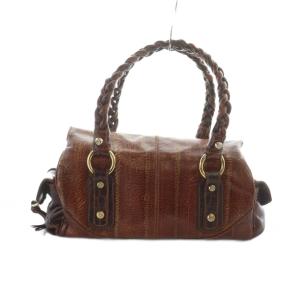 FRANCESCO BIASIA ハンドバッグ ショルダーバッグ 2WAY レザー ゴールド金具 茶 ブラウン GY18 /MQ