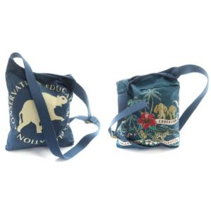 ショルダーバッグ 斜めがけ ナイロン シャンブレー プリントロゴ 青 ブルー GY11 /MQ