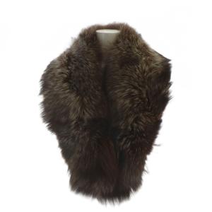 銀サガ 毛皮ショール ストール 襟巻 フォックスファー 茶 ブラウン GY11 /MQ