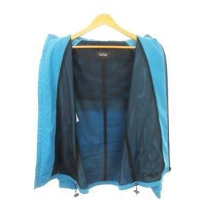 BURBERRY BLACK LABEL ウィンドブレーカー ナイロンジャケット ジップアップ スタンドカラー フード収納 L 青 ブルー /AH18