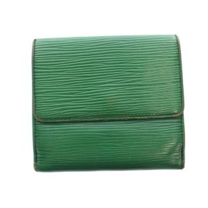 LOUIS VUITTON エピ ポルト モネ ビエ カルト クレディ M63482 二つ折り財布 ウォレット Wボタン レザー ロゴ