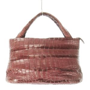ハンドバッグ レザー 革 クロコダイル ワニ革 紫 パープル /CK18 GY13