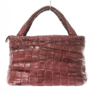 IBIZA ハンドバッグ レザー 革 クロコダイル ワニ革 紫 パープル /CK18 GY13