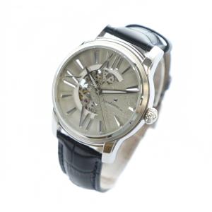 Orobianco OR-0011N 腕時計 自動巻き スケルトン レザーベルト ロゴ シルバーカラー