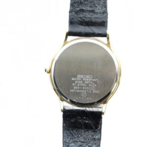 SEIKO 5E31-6D60 腕時計 ウォッチ ドルチェ シェル文字盤 クォーツ レザーベルト ローマン シルバー色