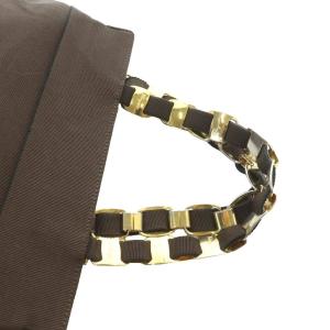 Salvatore Ferragamo ヴァラ VARA リボン ハンドバッグ ナイロンキャンバス レザー ロゴ 茶 ブラウン GY18 /MQ