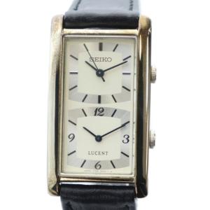 ルーセント 1F2W-5A00 腕時計 ダブルフェイス クォーツ スクエア レザーベルト