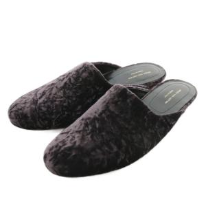 フラットミュール スリッパ ベロア 38 パープル 18208