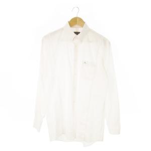 ワイシャツ Yシャツ ボタンダウン 長袖 コットン ストライプ ロゴ刺繍 42 XL ピンク /AO15