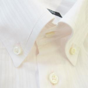 BURBERRY BLACK LABEL ワイシャツ Yシャツ ボタンダウン 長袖 コットン ストライプ ロゴ刺繍 42 XL ピンク /AO15