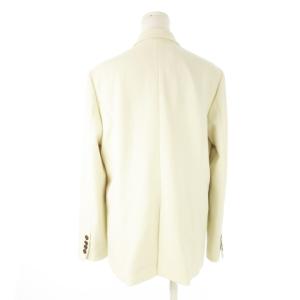 green label relaxing Pブッチャー テーラードダブルジャケット 背抜き リネンライク ストレッチ 40 L 生成り エクリュ