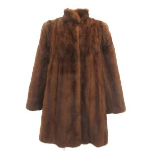 三越 MITSUKOSHI 金サガ ファーコート ミンク 9 ブラウン