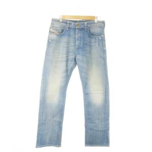 LARKEE-RELAXED デニムパンツ ジーンズ ストレート ストレッチ ボタンフライ ウォッシュ加工