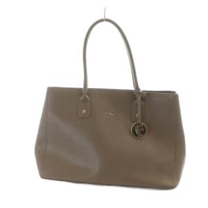 トートバッグ ハンド PVC レザー ロゴ 茶 ブラウン GY18 /MQ