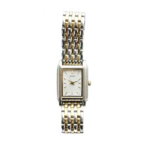 SEIKO V401-5560 腕時計 ウォッチ クォーツ スクエア 白文字盤 ロゴ シルバー色 ゴールド色 GY18