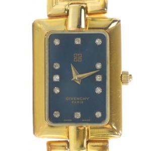腕時計 ウォッチ クォーツ スクエア 青文字盤 ロゴ ゴールド色 GY18 /MQ