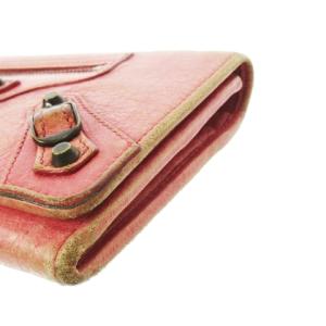BALENCIAGA クラシックマネー 長財布 ロング ウォレット 小銭入れあり レザー バックルデザイン ピンク /CK25