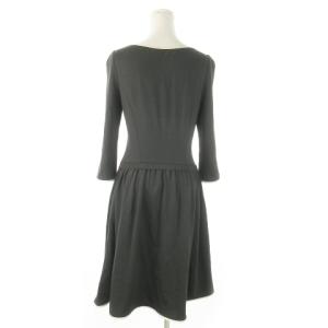 DAISY LIN ひざ丈ワンピース 七分袖 ストレッチ 切替 ライン 38 S グレー /AO21 GY11