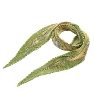 カレ90 プリーツ AMAZONIA スカーフ シルク グリーン