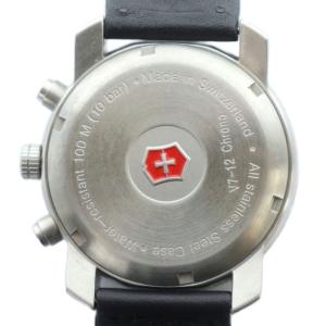 VICTORINOX V7-12 腕時計 ウォッチ クォーツ 青文字盤 クロノグラフ カレンダー付き デイト ロゴ レザーベルト