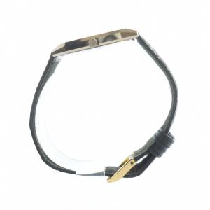 CITIZEN ジャンク品 2730-271742 腕時計 ウォッチ クォーツ ロゴ 黒文字盤 レザーベルト ゴールド色