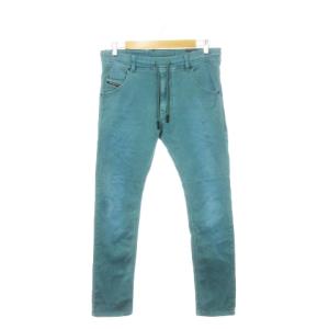 KROOLEY-NE デニムパンツ ジョグジーンズ スキニー ストレッチ イージー 28 青緑 グリーン
