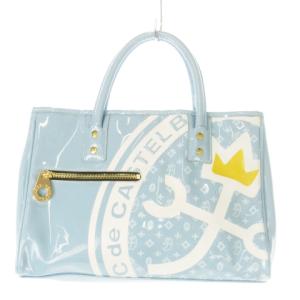 アンジュ ドライビングトートバッグ エナメル ロゴ 青 ブルー /AO9 GY18