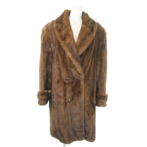 銀サガ ファーコート ミンク L ブラウン