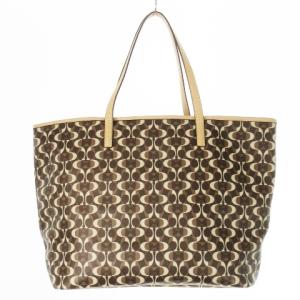 COACH トートバッグ PVC レザー 革 シグネチャー ビッグサイズ 大容量 ロゴ 茶 ブラウン F25673
