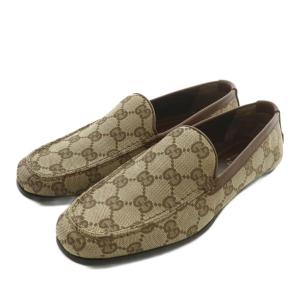 ドライビングシューズ ローファー スリッポン GGキャンバス 総柄 34.5 21.5cm ベージュ 091003