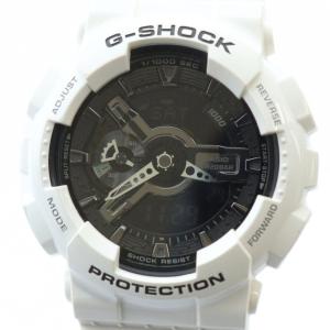 GA-110GW 腕時計 ウォッチ クォーツ 黒文字盤 カレンダー付き 白 ホワイト GY18 /MQ