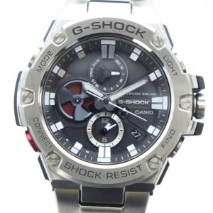 GST-B100 腕時計 クォーツ 黒文字盤 カレンダー付き デイト シルバーカラー