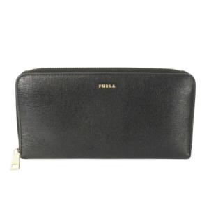 長財布 ロングウォレット 小銭入れあり レザー 革 ラウンド ロゴ 黒 ブラック /CK25 GY18