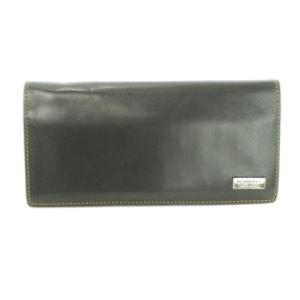 長財布 ロングウォレット 二つ折り 小銭入れあり レザー 革 ステッチ ロゴ 茶 ブラウン /AO14