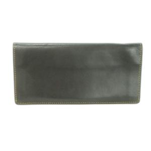 BURBERRY BLACK LABEL 長財布 ロングウォレット 二つ折り 小銭入れあり レザー 革 ステッチ ロゴ 茶 ブラウン /AO14