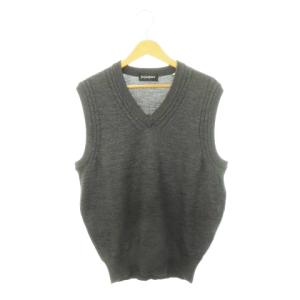 ニットベスト プルオーバー Vネック ウール L グレー /AH16 GY18