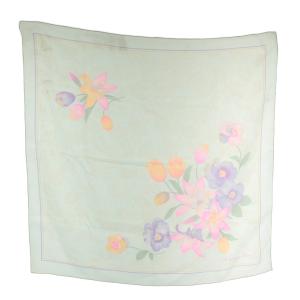 スカーフ 絹 シルク 花柄 総柄 ロゴ マルチカラー /XZ GY18