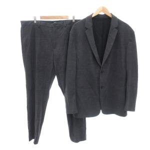 美品 スーツ セットアップ ジャケット パンツ ストレッチ 46 グレー 灰色 /IU GY18