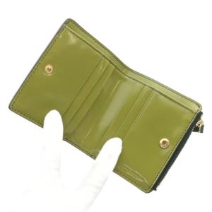 TORY BURCH 財布 二つ折り エナメル 亀 カメ ロゴ ゴールド金具 緑 グリーン /XZ GY18