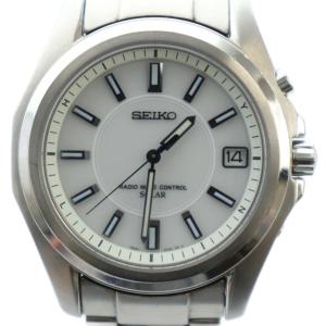 7B22-0BH0 腕時計 ウォッチ ソーラー 白文字盤 カレンダー付き シルバー色 GY11 /MQ