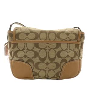 COACH ショルダーバッグ キャンバス レザー シグネチャー 総柄 茶色 ブラウン F30601 /XZ GY11